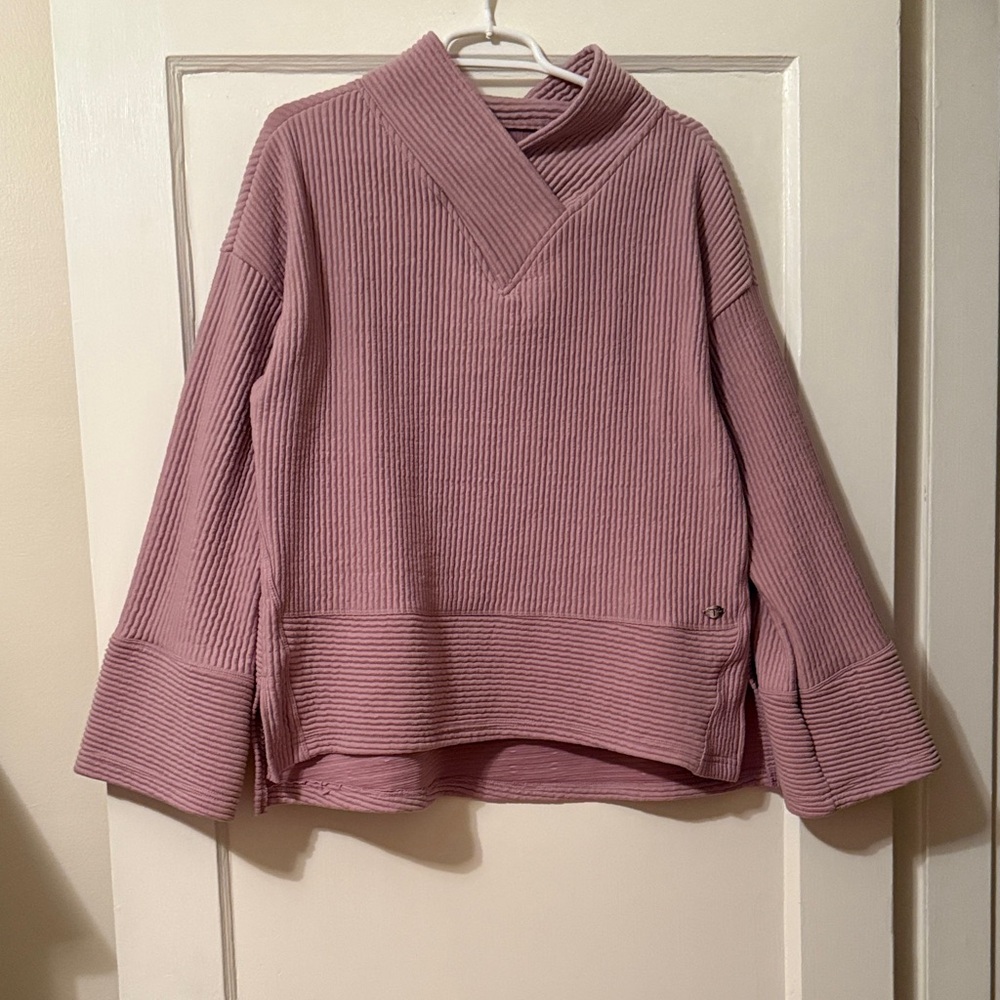 Elegant Mauve Cowl Neck Sweater